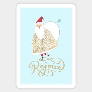 Rejoice-Skating Santa- Christmas Sticker